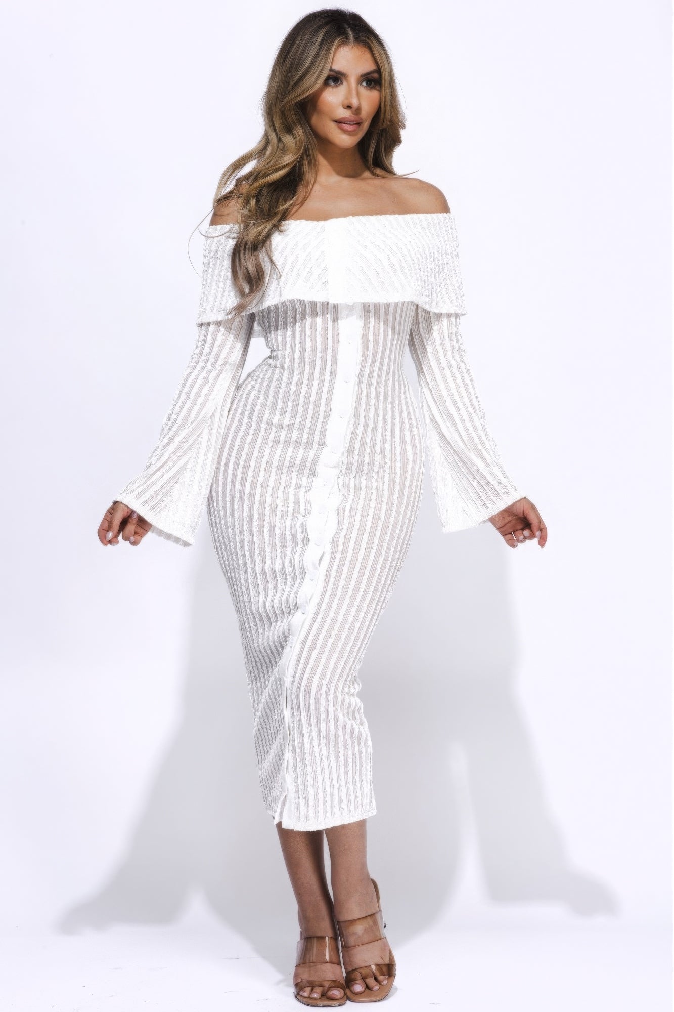 Shoulder Midi Dress