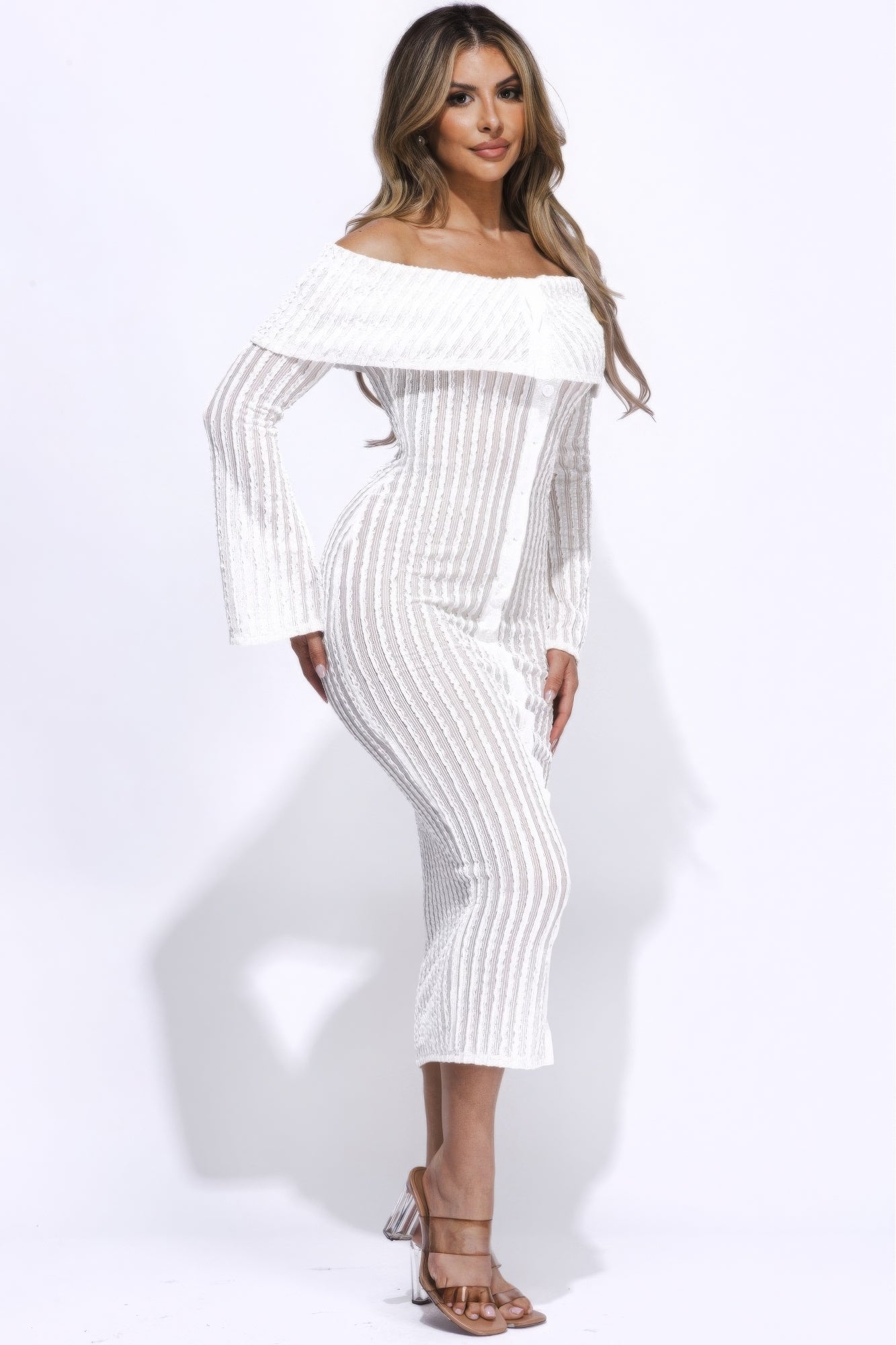 Shoulder Midi Dress