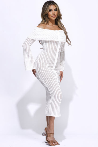 Shoulder Midi Dress